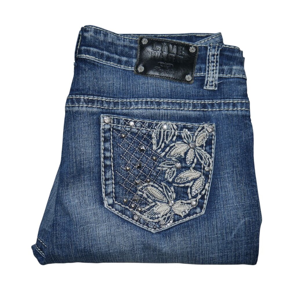 Live Hard Bling Bootcut Jeans Women’s size 10 Embellished Western Cowgirl
